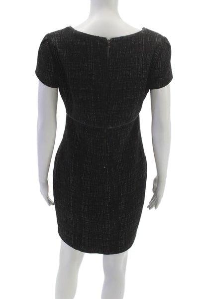 T Tahari Women Sheath Dress Black Short Sleeve Round Neck Size 6P