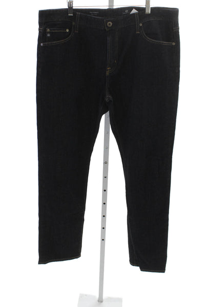 AG Adriano Goldschmied Mens Straight Jeans Blue Cotton Blend Size 38