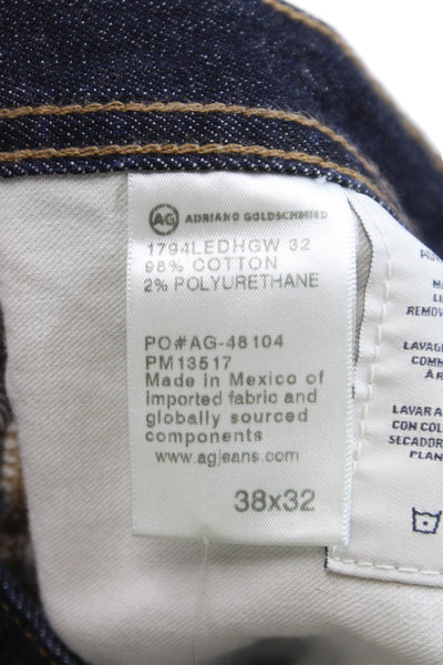 AG Adriano Goldschmied Mens Straight Jeans Blue Cotton Blend Size 38