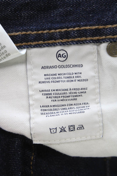 AG Adriano Goldschmied Mens Straight Jeans Blue Cotton Blend Size 38