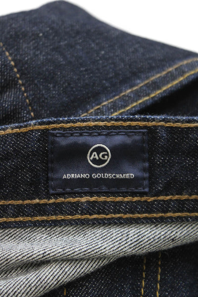 AG Adriano Goldschmied Mens Straight Jeans Blue Cotton Blend Size 38