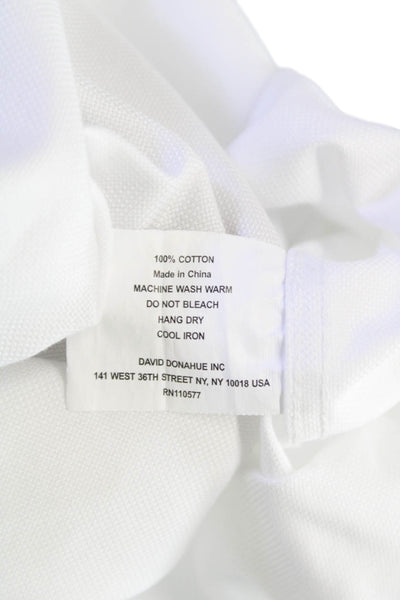 David Donahue Mens Classic Button Down Shirt White Size 35