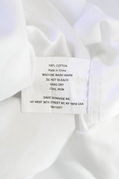 David Donahue Mens Classic Button Down Shirt White Size 35
