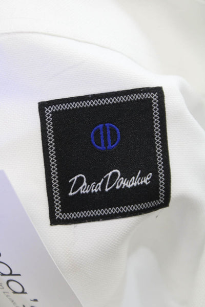 David Donahue Mens Classic Button Down Shirt White Size 35