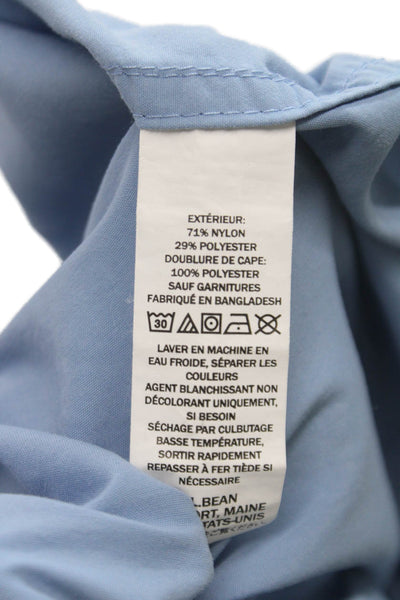 LL Bean Men Blue Nylon Button-Up Shirt Collared Long Sleeve Size XL