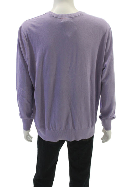 Banana Republic Mens Silk V Neck Pullover Sweater Purple Size XL