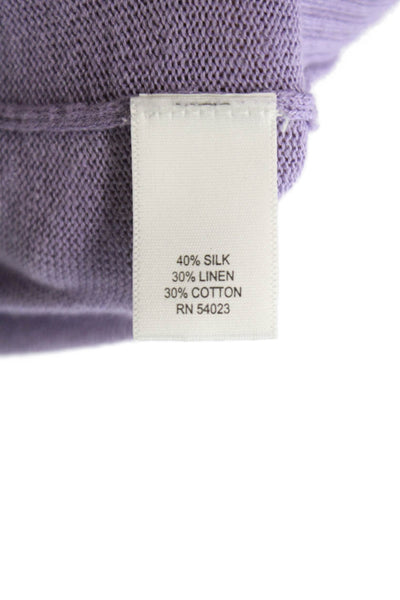 Banana Republic Mens Silk V Neck Pullover Sweater Purple Size XL
