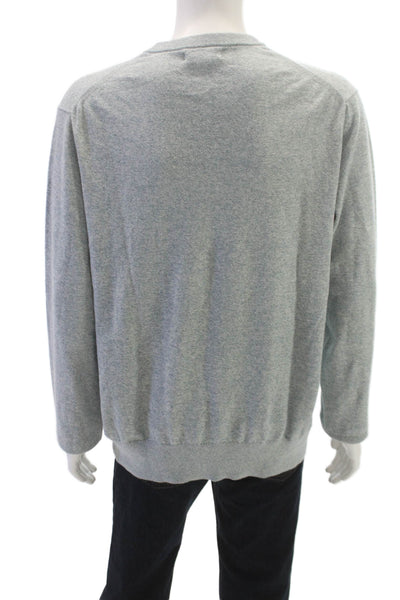 Banana Republic Mens Pullover V-Neck Cotton Cashmere Gray Size XL