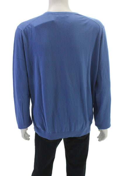 Banana Republic Men V-Neck Pullover Sweater Blue Long Sleeve Size XL