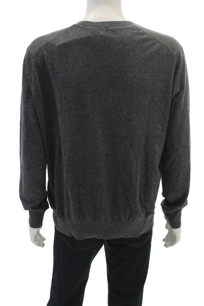Banana Republic Men's Gray Silk Linen V-Neck Sweater Long Sleeve Size XL