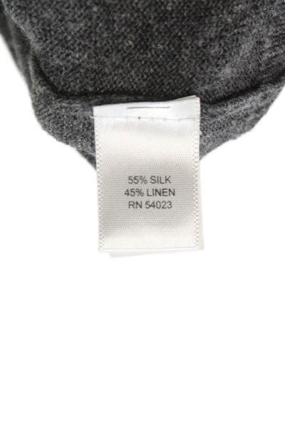 Banana Republic Men's Gray Silk Linen V-Neck Sweater Long Sleeve Size XL