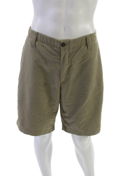 Under Armour Mens Athletic Shorts Beige Polyester Size 42