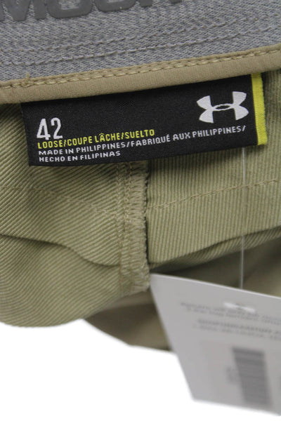 Under Armour Mens Athletic Shorts Beige Polyester Size 42