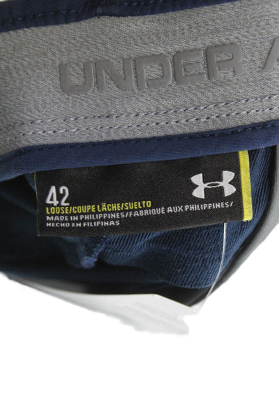Under Armour Mens Blue Polyester Chino Shorts Size 42