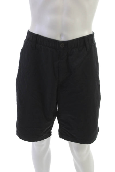 Under Armour Mens Athletic Black Polyester Button Shorts Size 42