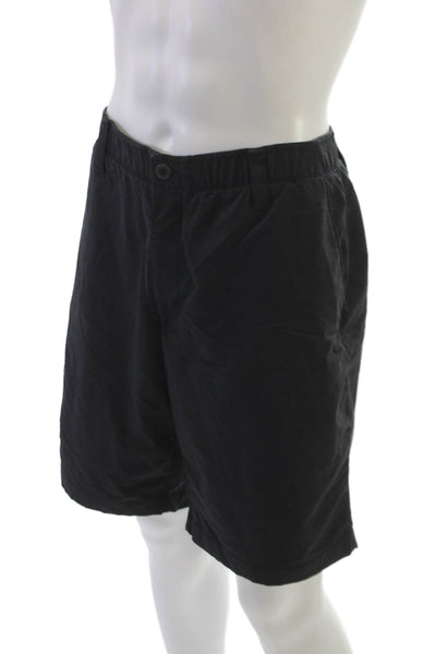 Under Armour Mens Athletic Black Polyester Button Shorts Size 42