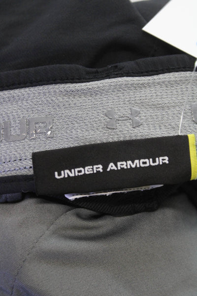 Under Armour Mens Athletic Black Polyester Button Shorts Size 42
