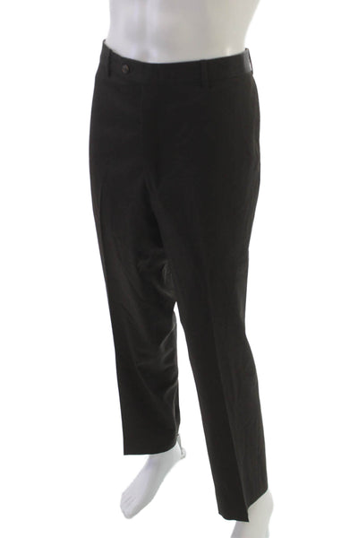 JB Britches Mens Dress Pants Dark Brown Worsted Wool Button Size 42