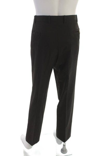 JB Britches Mens Dress Pants Dark Brown Worsted Wool Button Size 42