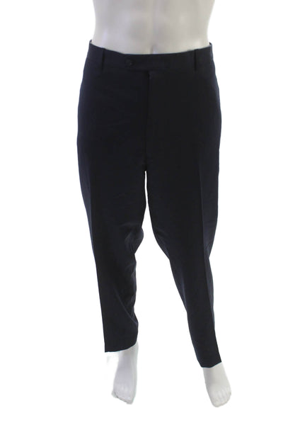 JB Britches Mens Dress Pants Blue Wool Solid Size 42