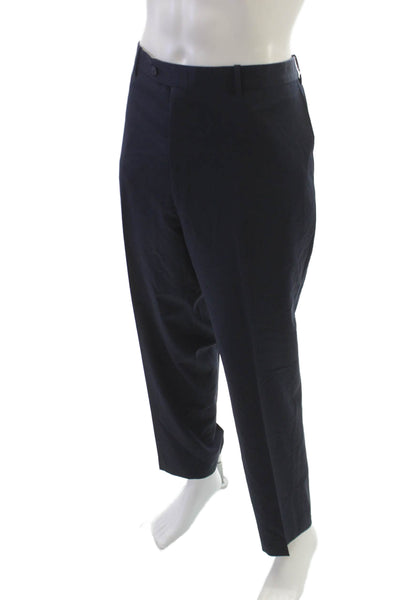 JB Britches Mens Dress Pants Blue Wool Solid Size 42