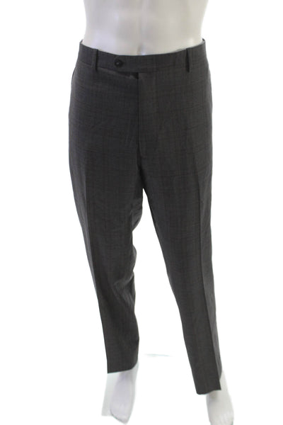 JB Britches Mens Dress Pants Gray Worsted Wool Button Inseam 30 Size 42