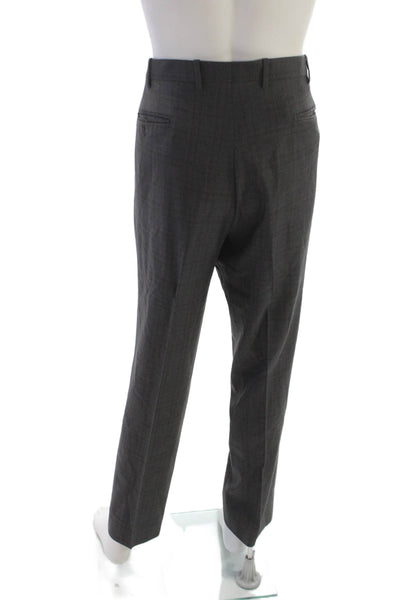 JB Britches Mens Dress Pants Gray Worsted Wool Button Inseam 30 Size 42