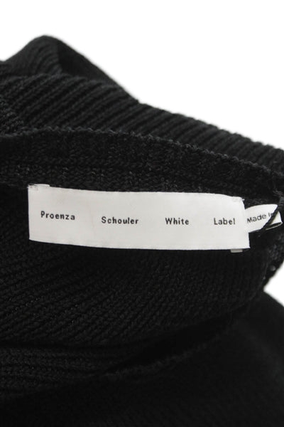 Proenza Schouler White Label Women Black V-Neck Long Sleeve Pullover Size XL