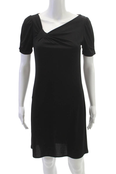 Max Azria Women Shift V-Neck Black Knee Length Polyester Dress Size XS