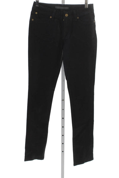 SUPERFINE Womens Skinny Black Jeans Button Mid Rise Inseam 32 Size 27