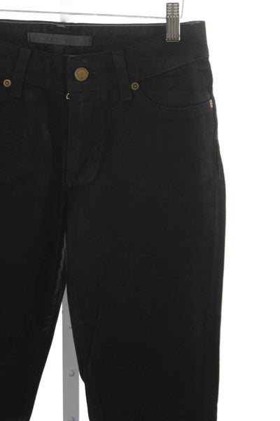 SUPERFINE Womens Skinny Black Jeans Button Mid Rise Inseam 32 Size 27