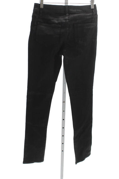 SUPERFINE Womens Skinny Black Jeans Button Mid Rise Inseam 32 Size 27