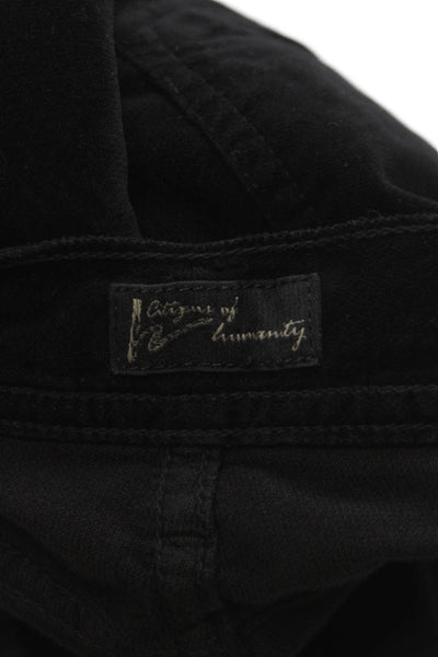Citizens of Humanity Womens Jeans Black Mid Rise Button Inseam 33 Size 28