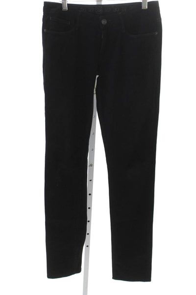 Earnest Sewn Women Black Skinny Jeans Cotton Blend Button Fly Size 28