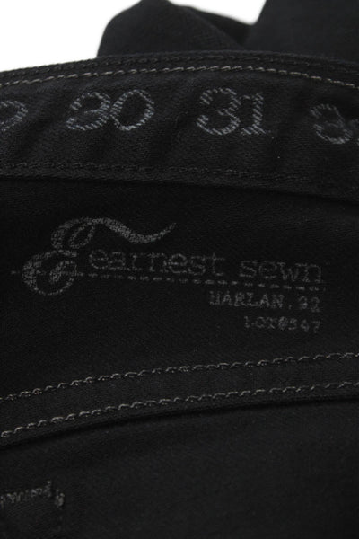 Earnest Sewn Women Black Skinny Jeans Cotton Blend Button Fly Size 28