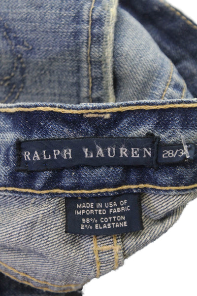 Ralph Lauren Blue Label Women Bootcut Jeans Blue Mid Rise 34 Inseam Size 28
