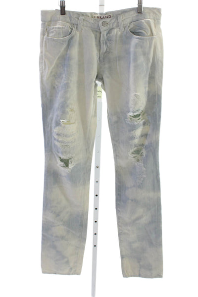 J Brand Womens Skinny Low Rise Multicolor Cotton Button Jeans Size 28