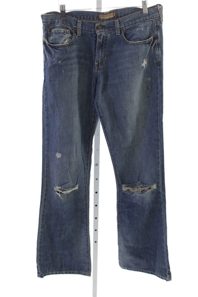 Abercrombie & Fitch Mens Bootcut Jeans Blue Cotton Size 10