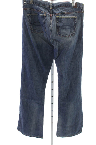Abercrombie & Fitch Mens Bootcut Jeans Blue Cotton Size 10