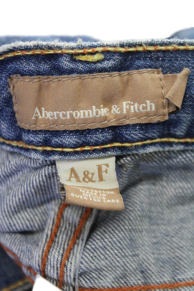 Abercrombie & Fitch Mens Bootcut Jeans Blue Cotton Size 10