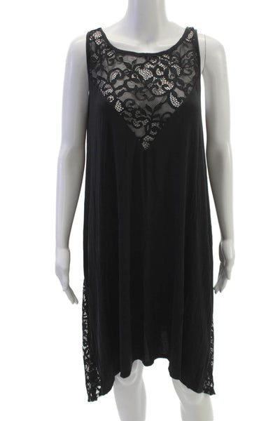 Profile By Gottex Women Chemise Black Viscose Scoop Neck Sleeveless Short Size L