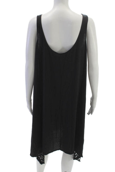 Profile By Gottex Women Chemise Black Viscose Scoop Neck Sleeveless Short Size L
