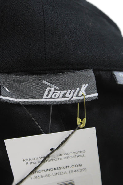 Daryl K Womens Black Wool Dress Pants Zip Closure Size 8