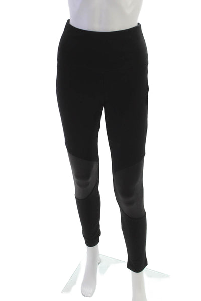 Lisse Womens Ankle Leggings Solid Black Rayon Size M
