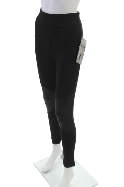 Lisse Womens Ankle Leggings Solid Black Rayon Size M
