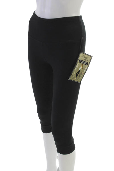 Lisse Womens Capri Leggings Black Cotton Size S
