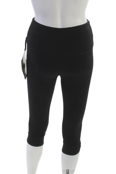 Lisse Womens Capri Leggings Black Cotton Size S