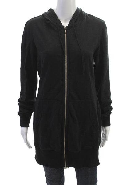 Standard James Perse Womens Full Zip Cotton Blend Black Hoodie Size 3