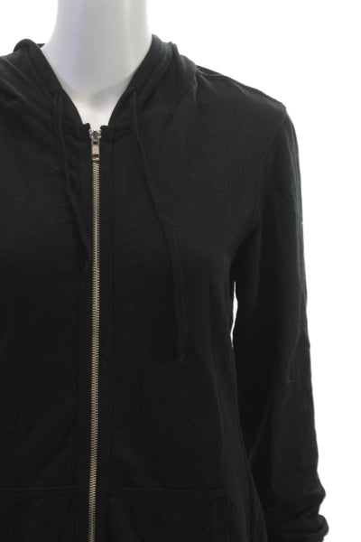 Standard James Perse Womens Full Zip Cotton Blend Black Hoodie Size 3