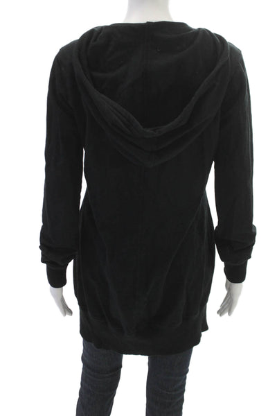 Standard James Perse Womens Full Zip Cotton Blend Black Hoodie Size 3